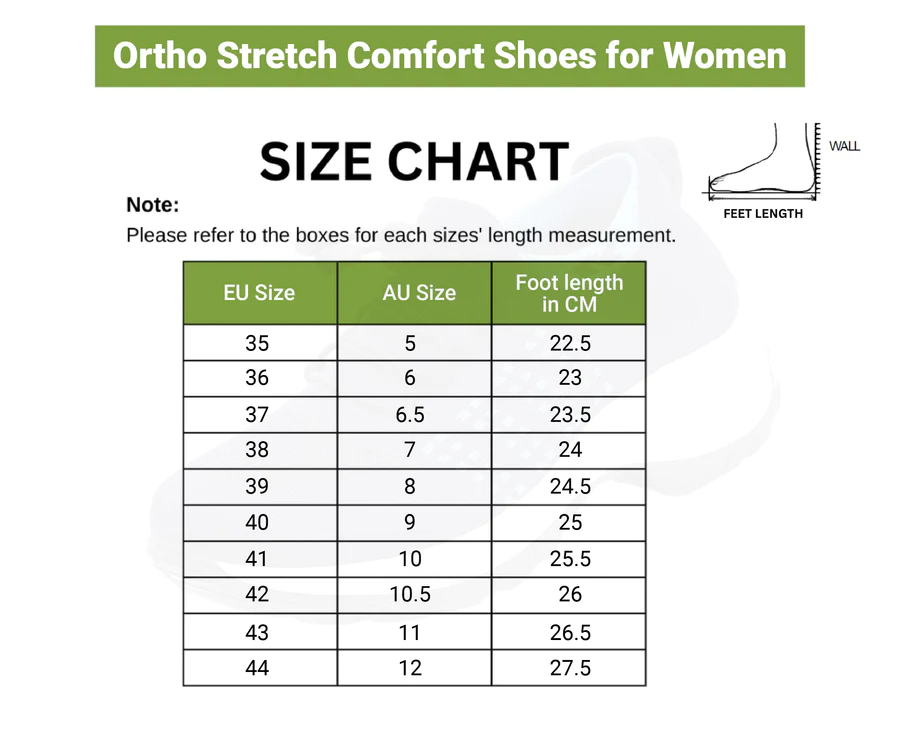 Stretch Comfort Shoes for Women - Comfort & Relief From All Day Walking Size Guide