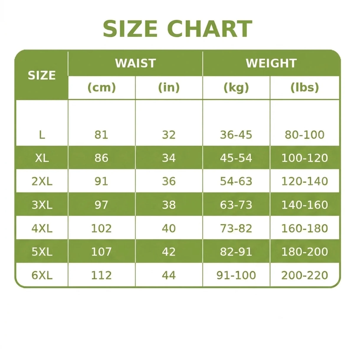 Ice Cooling Calming Men's Underwear Size Guide