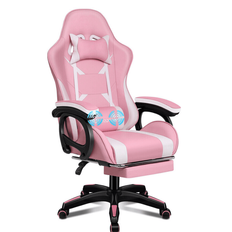 Gaming Chair with Lumbar Massager & Foot rest for sitting longer hours
