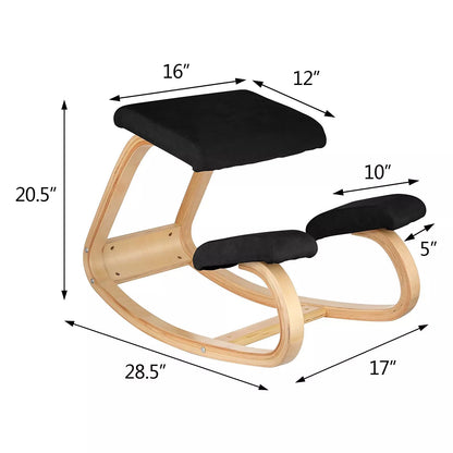 Office Rocker Stool Ergonomic Wooden Kneeling Chair | Rocker Stool Design, Posture ...
