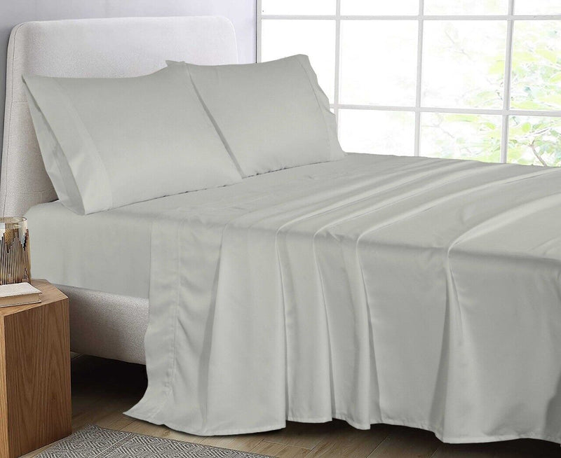 Cotton with Satin Sheet in a Set - 2 Pillowcases, 1 Flat & 1 Fitted Sheet