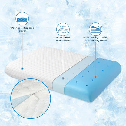 Gel Foam Pillow with Air-flow Holes - Say Goodbye to Sweaty nights