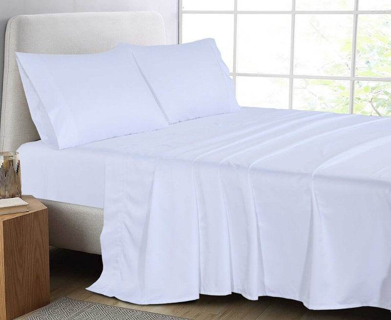 Cotton with Satin Sheet in a Set - 2 Pillowcases, 1 Flat & 1 Fitted Sheet