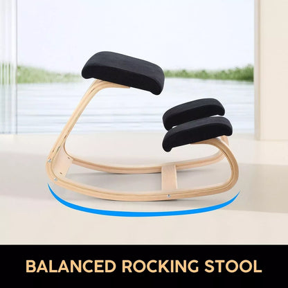 Ergonomic Wooden Kneeling Chair - Ergonomic Rocker Stool for Home and Office