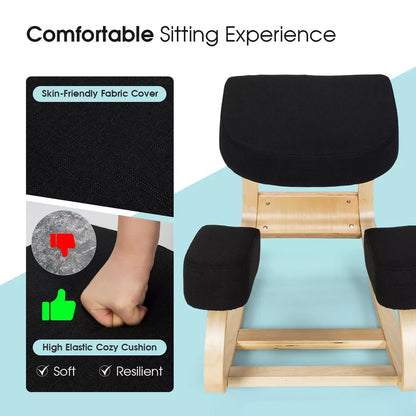 Ergonomic Wooden Kneeling Chair - Ergonomic Rocker Stool for Home and Office