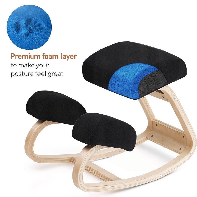 Ergonomic Wooden Kneeling Chair - Ergonomic Rocker Stool for Home and Office
