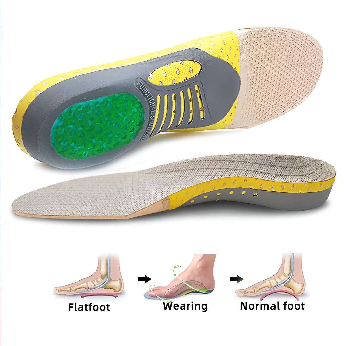 Gel Insoles -  All Day Comfort for Arch Support & Trim Inserts to Fit Shoes