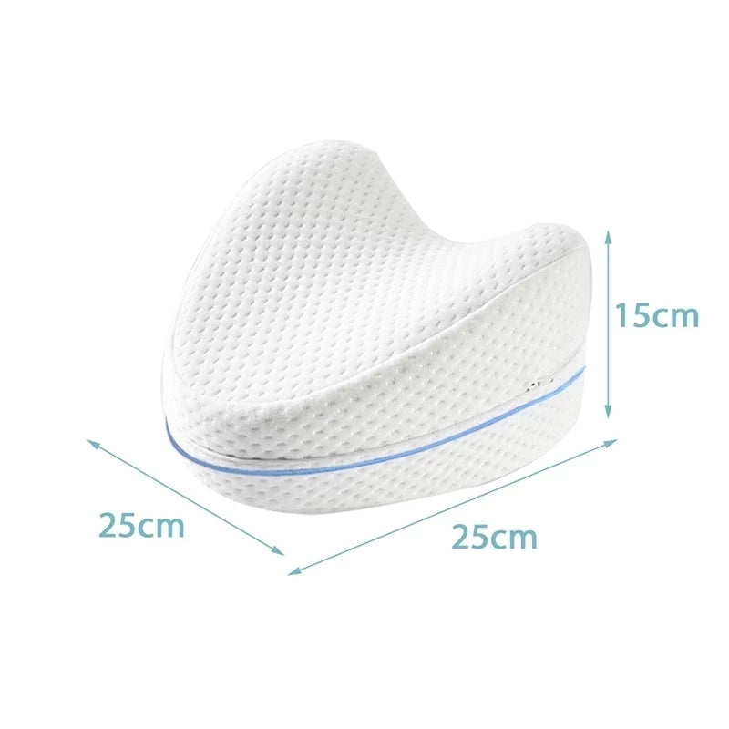 Knee Pillow Memory Foam - MEMORY FOAM - FOR BACK DISCOMFORT, SIDE SLEEPERS & PREGNANCY